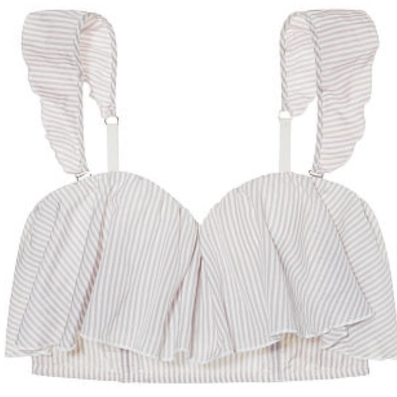 Victoria's Secret Other - Victoria's Secret Ruffle Striped Bra - Light grey and White